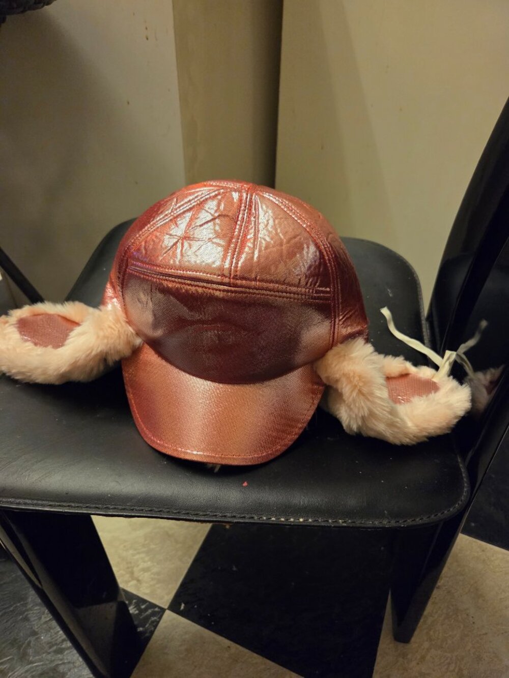 Metallic fur hat
